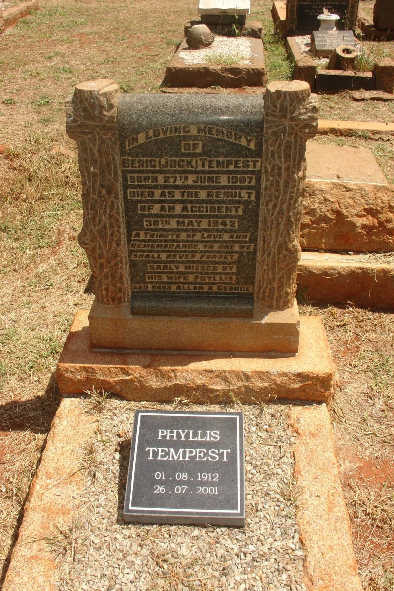 TEMPEST Beric 1907-1942 &amp; Phyllis 1912-2001