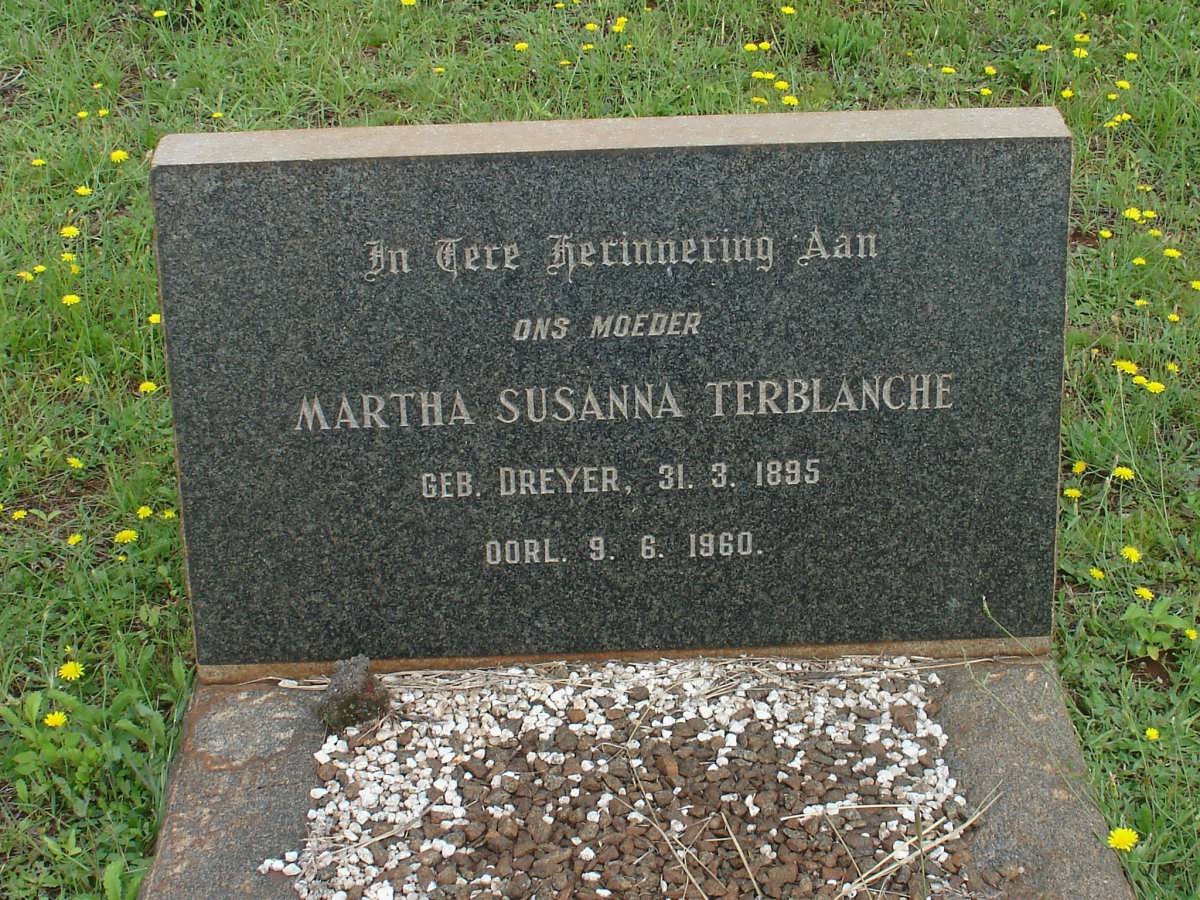 TERBLANCHE Martha Susanna nee DREYER 1895-1960