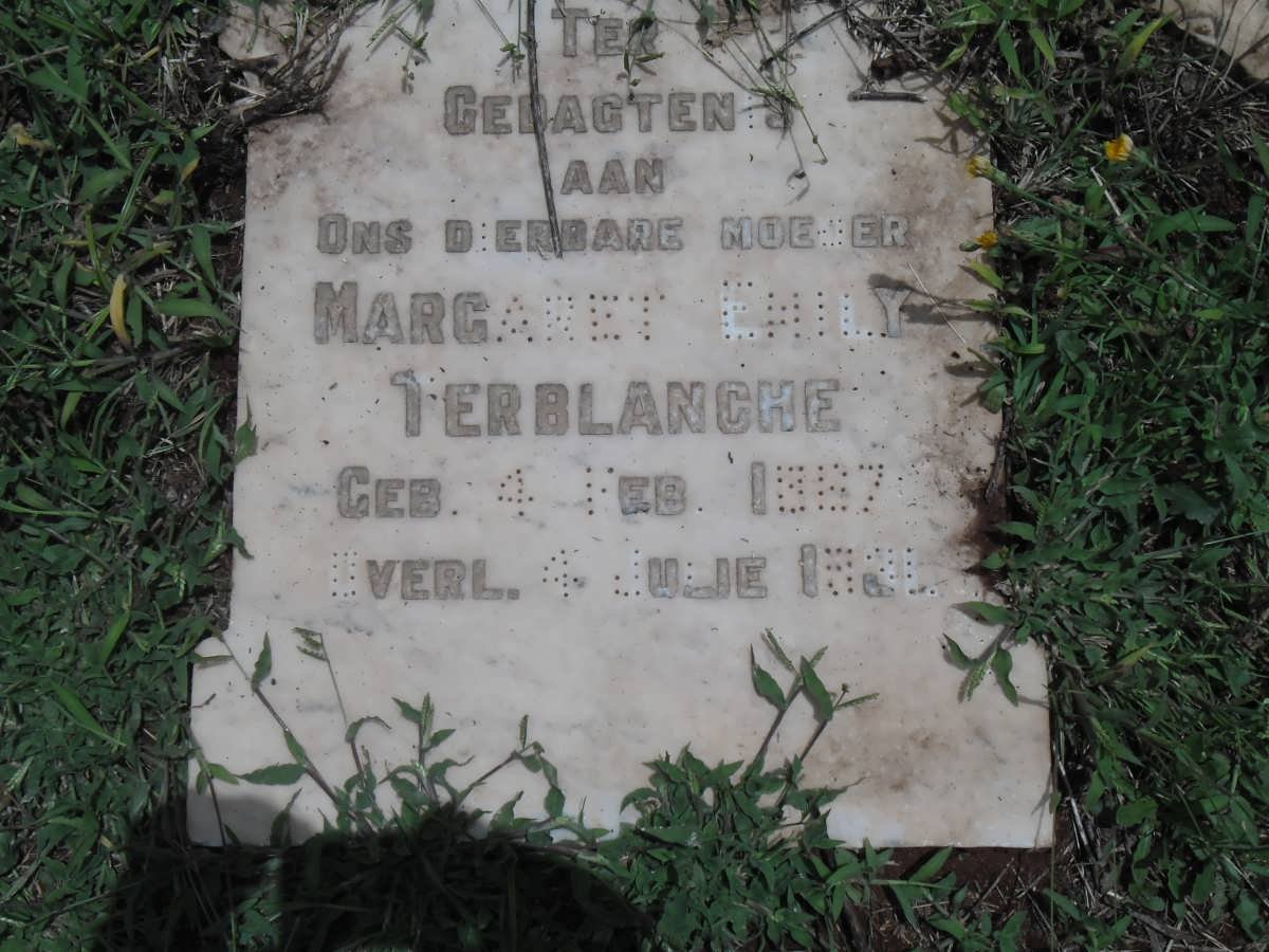 TERBLANCHE Margaret Emily 1887-1934