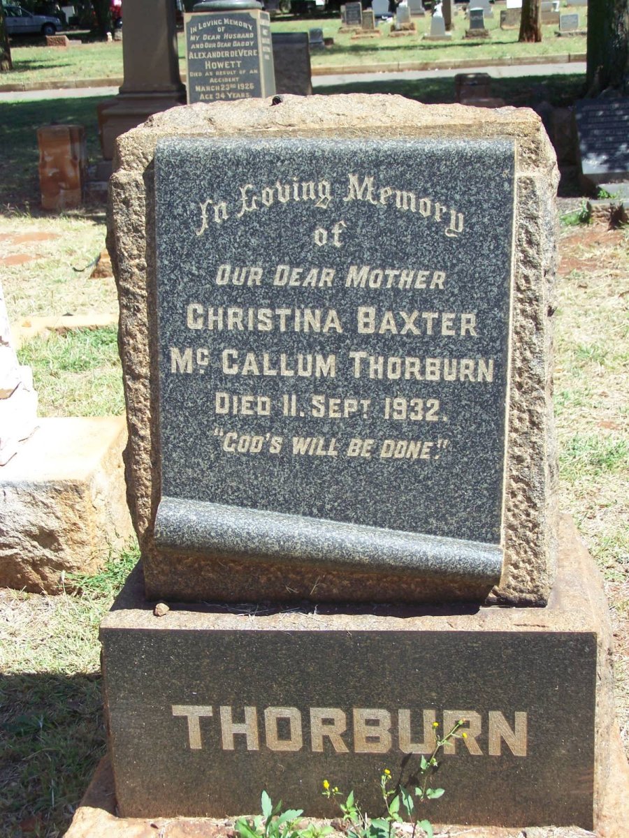 THORBURN Christina Baxter McCallum -1932