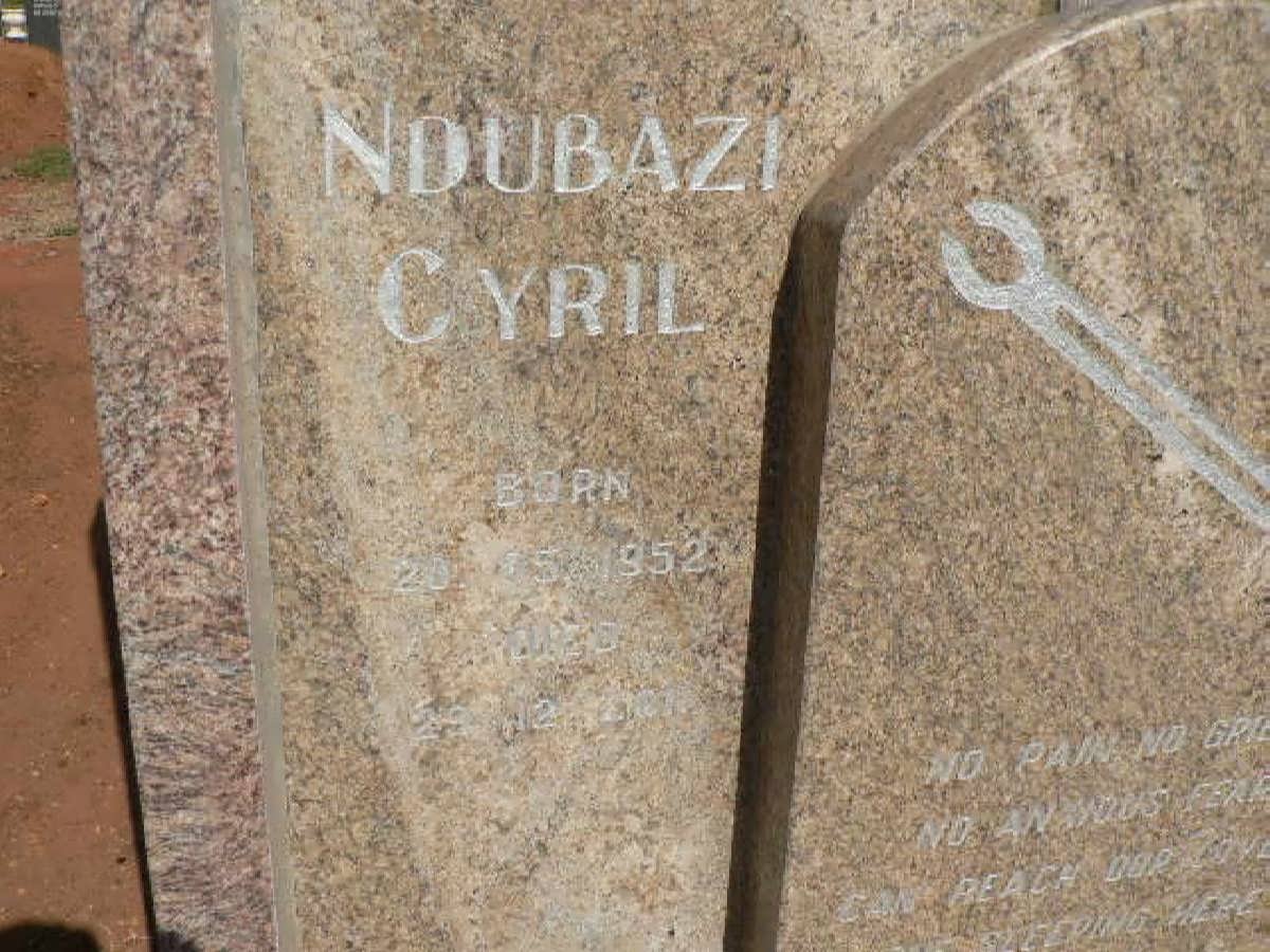 THUKETANA Ndubazi Cyril 1952-2012