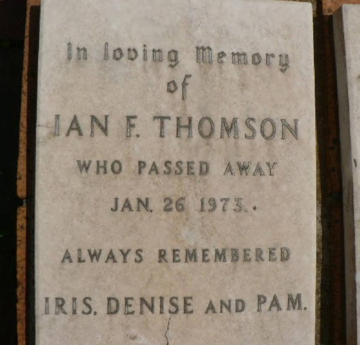 THOMSON Ian F. -1973