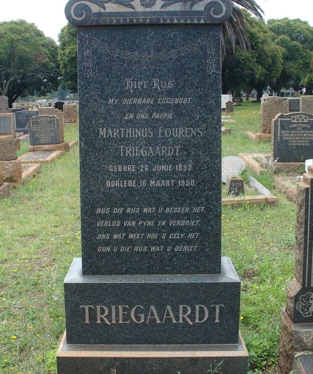 TRIEGAARDT Marthinus Lourens 1892-1950