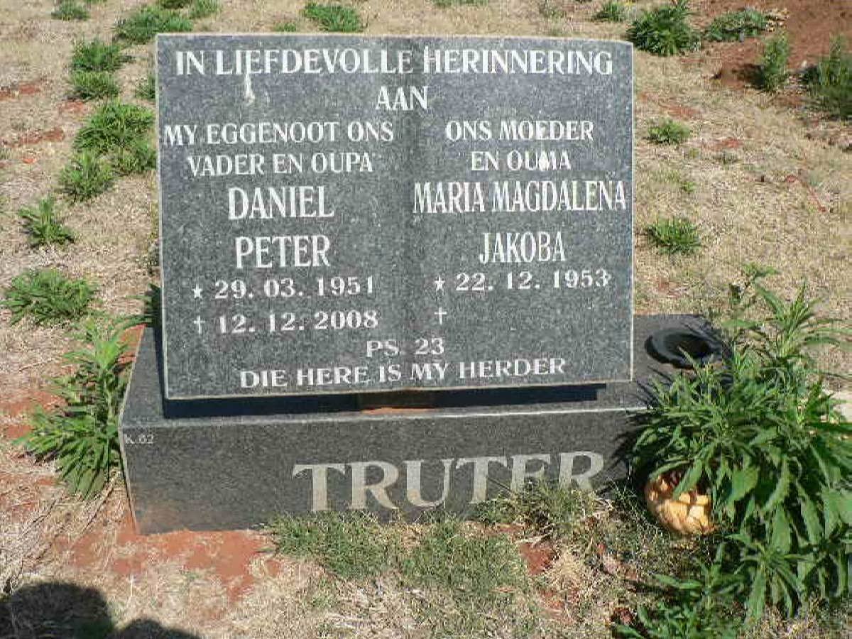 TRUTER Daniel Peter 1951-2008 &amp; Maria Magdalena Jakoba 1953-