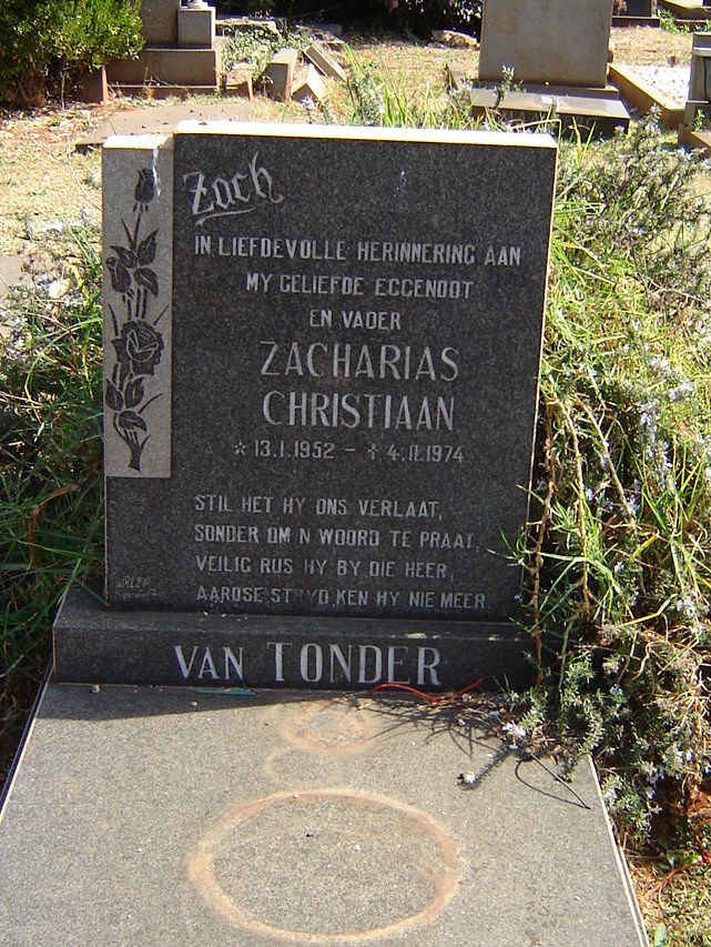 TONDER Zacharias Christiaan, van 1952-1974