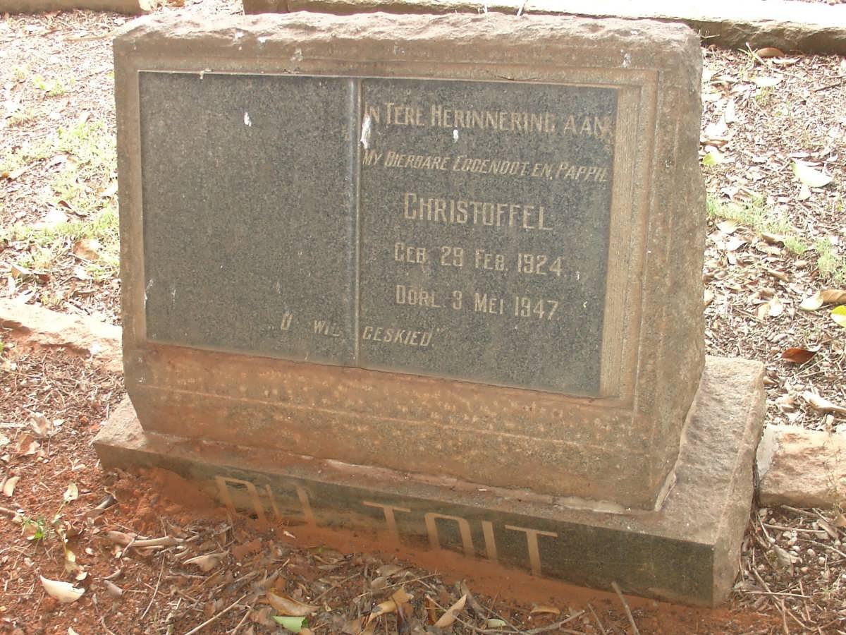 TOIT Christoffel, du 1924-1947