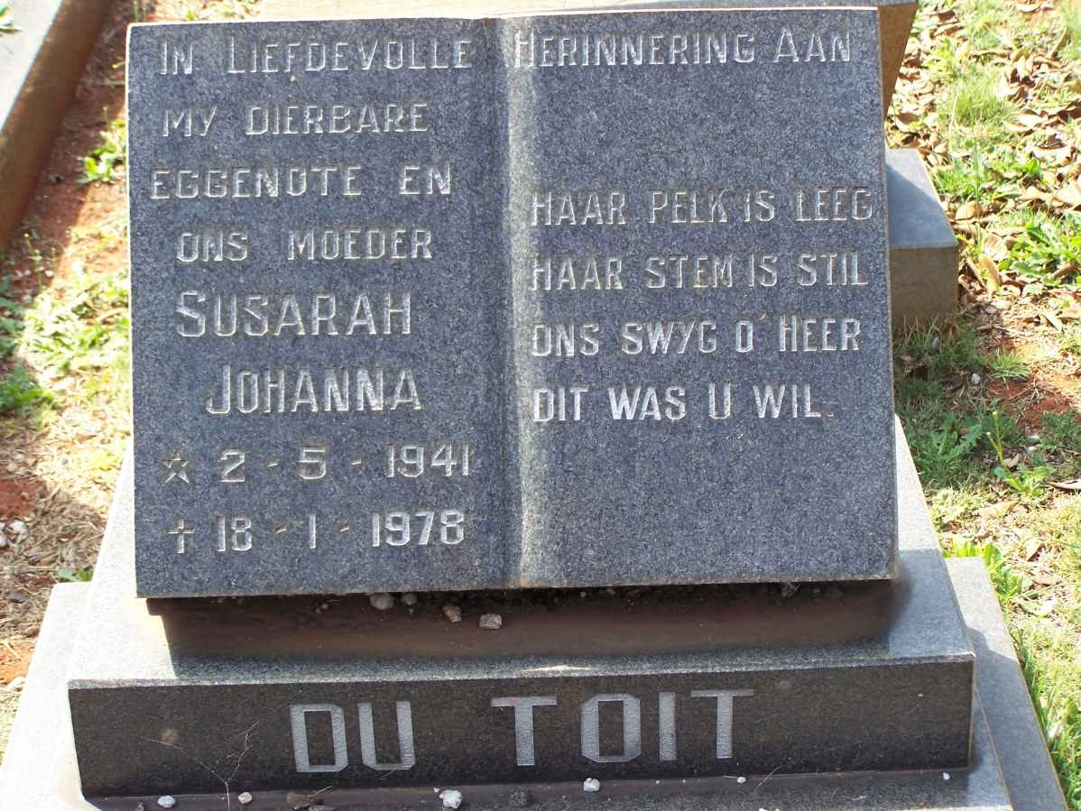 TOIT Susarah Johanna, du 1941-1978
