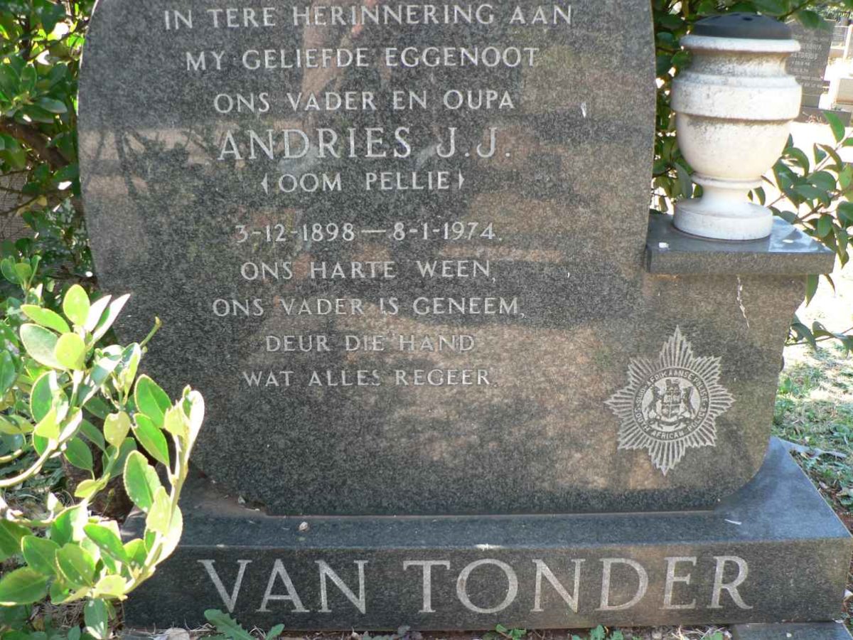 TONDER Andries J. J., van 1898-1974