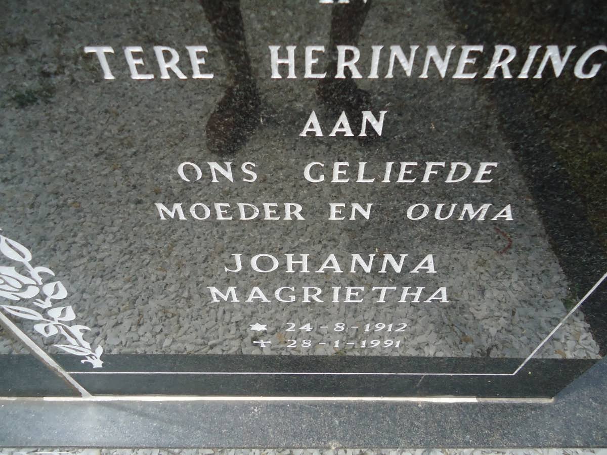 TOIT Carel Frederick Boshoff, du 1910-1980 &amp; Johanna Magrietha 1912-1991