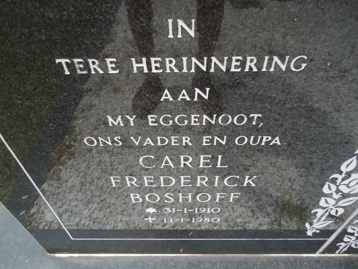 TOIT Carel Frederick Boshoff, du 1910-1980 &amp; Johanna Magrietha 1912-1991