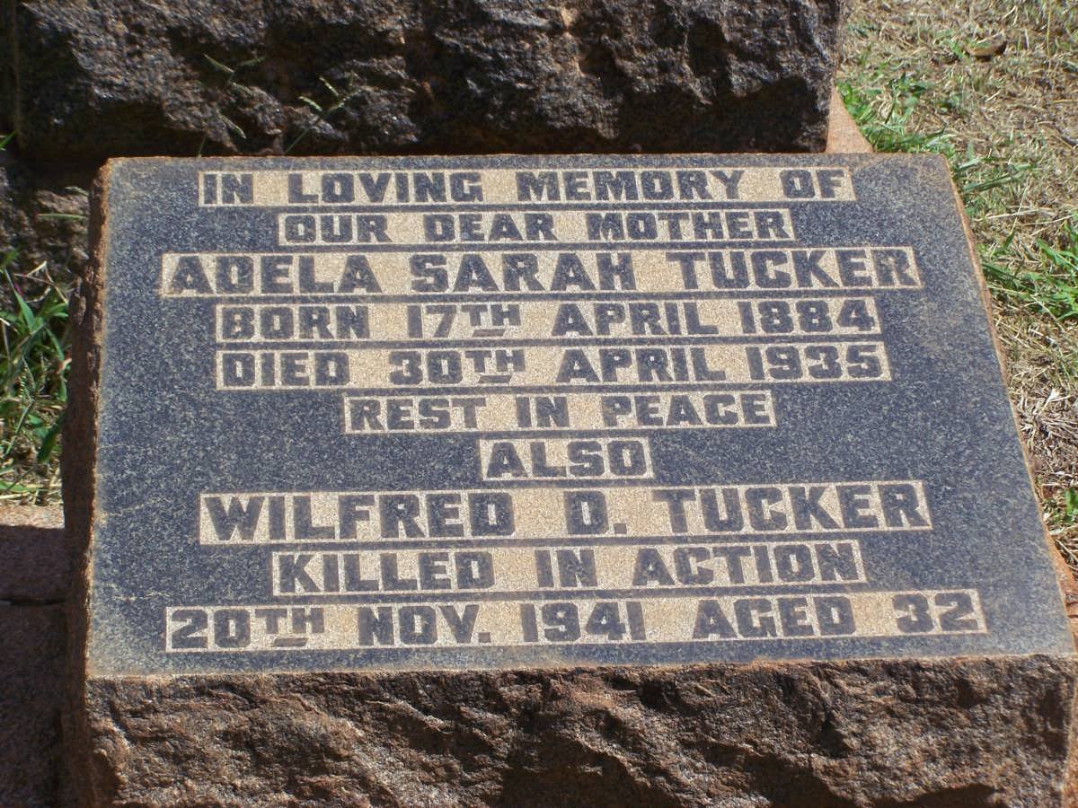 TUCKER Adela Sarah 1884-1935 :: TUCKER Wilfred D. -1941