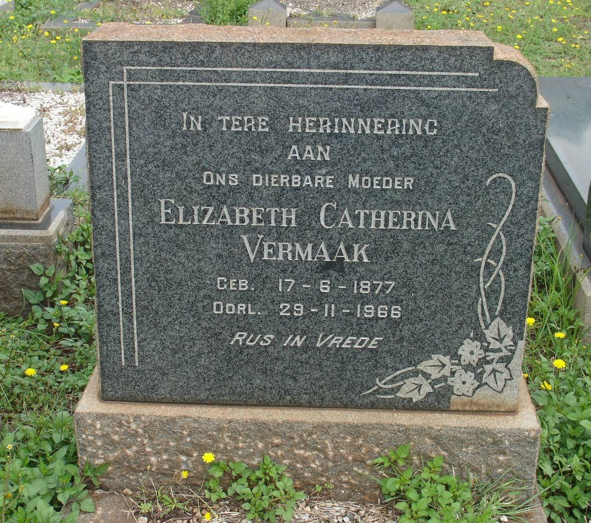VERMAAK Elizabeth Catherina 1877-1966