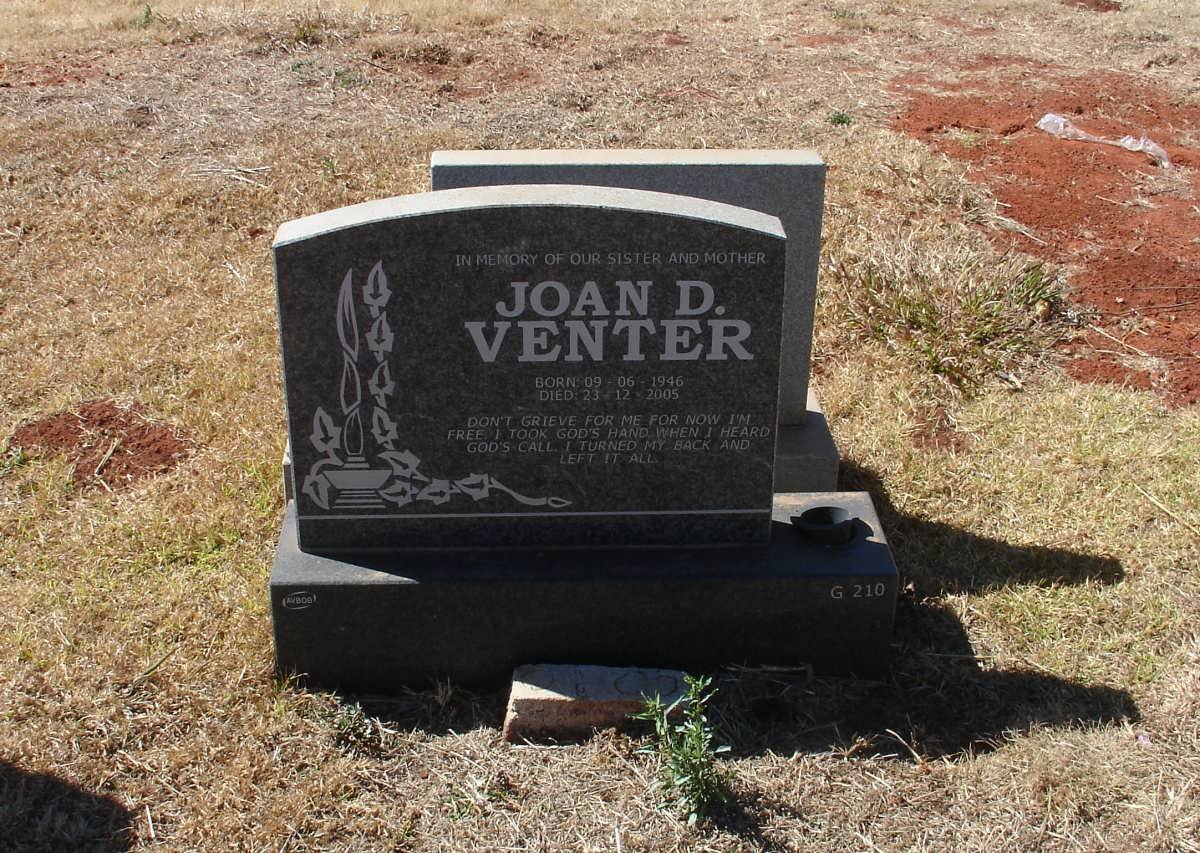 VENTER Joan D. 1946-2005