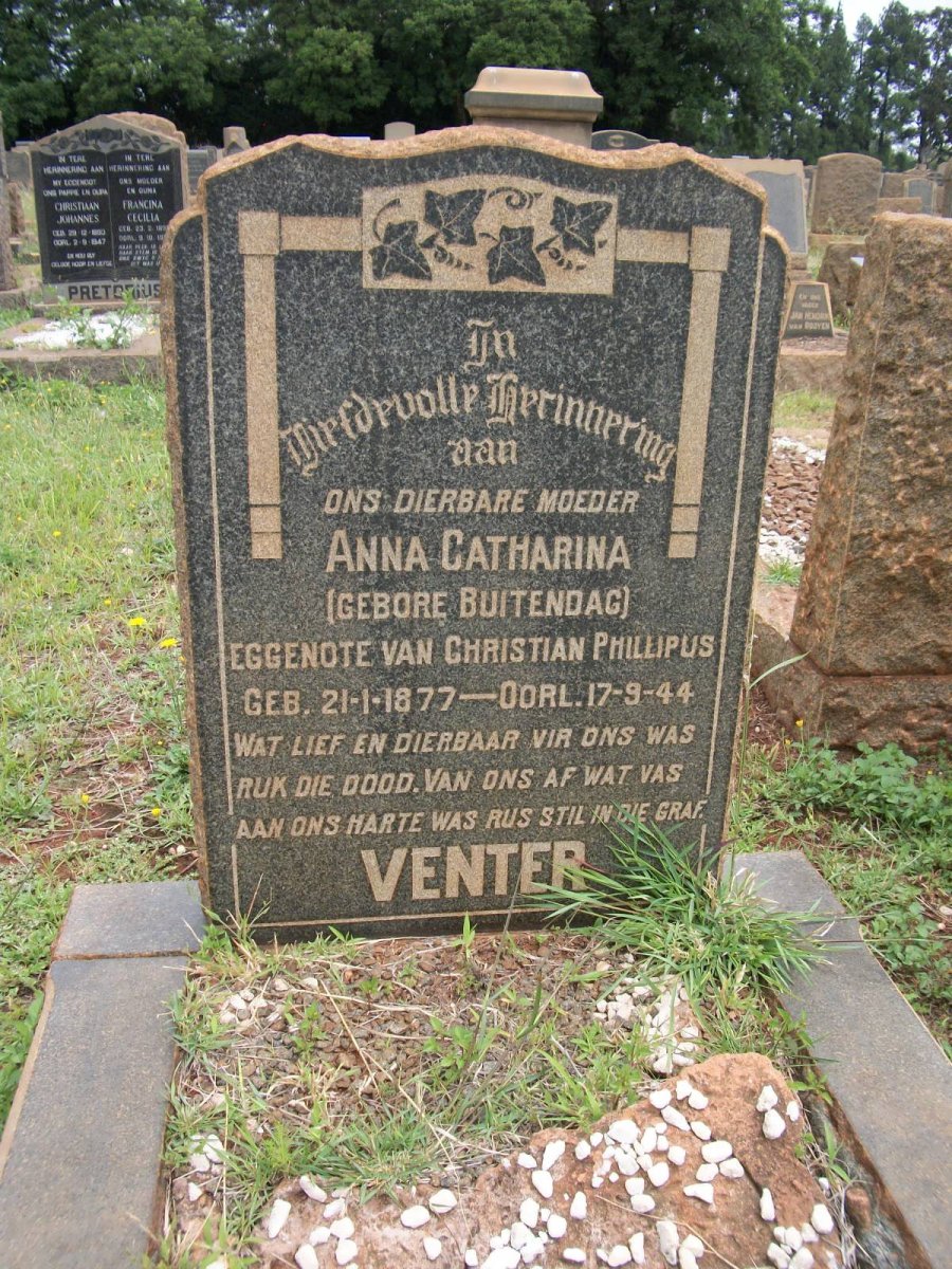 VENTER Anna Catharina nee BUITENDAG 1877-1944