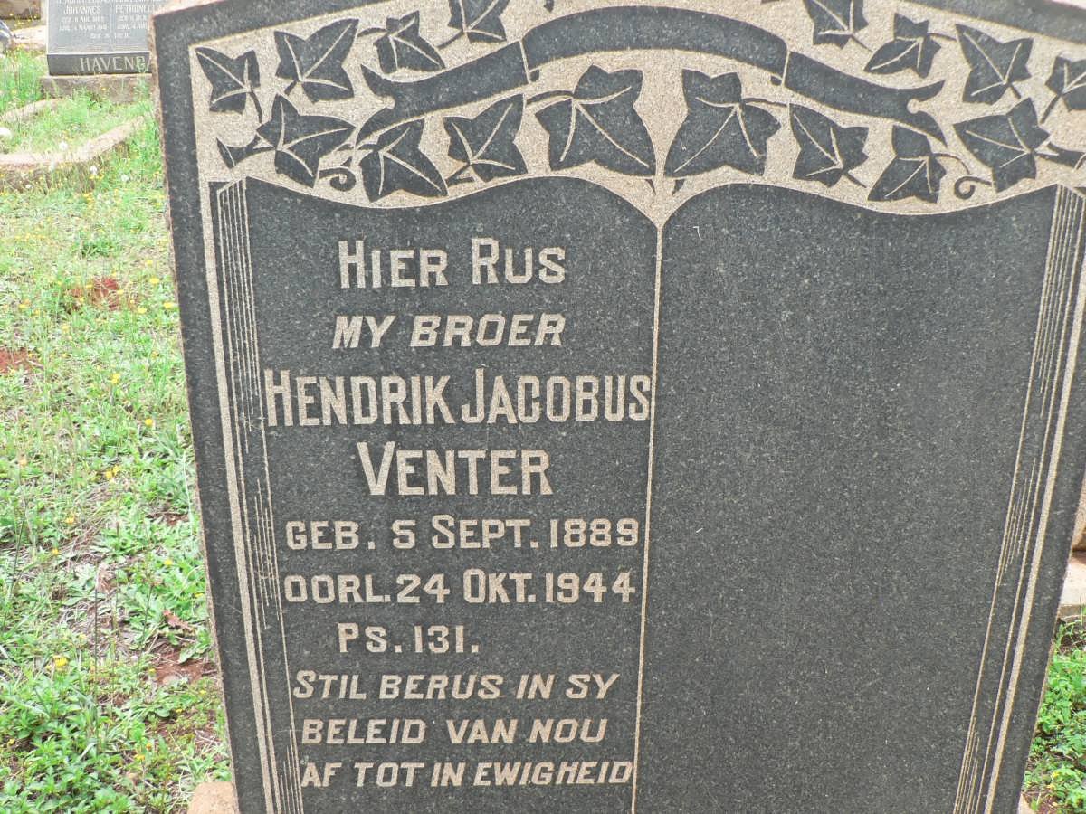 VENTER Hendrik Jacobus 1889-1944