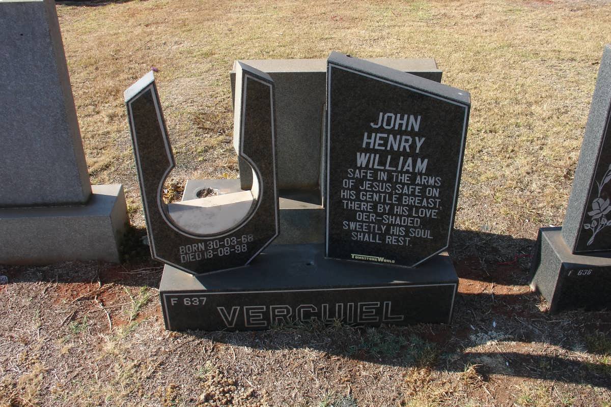 VERCUIEL John Henry William 1968-1998