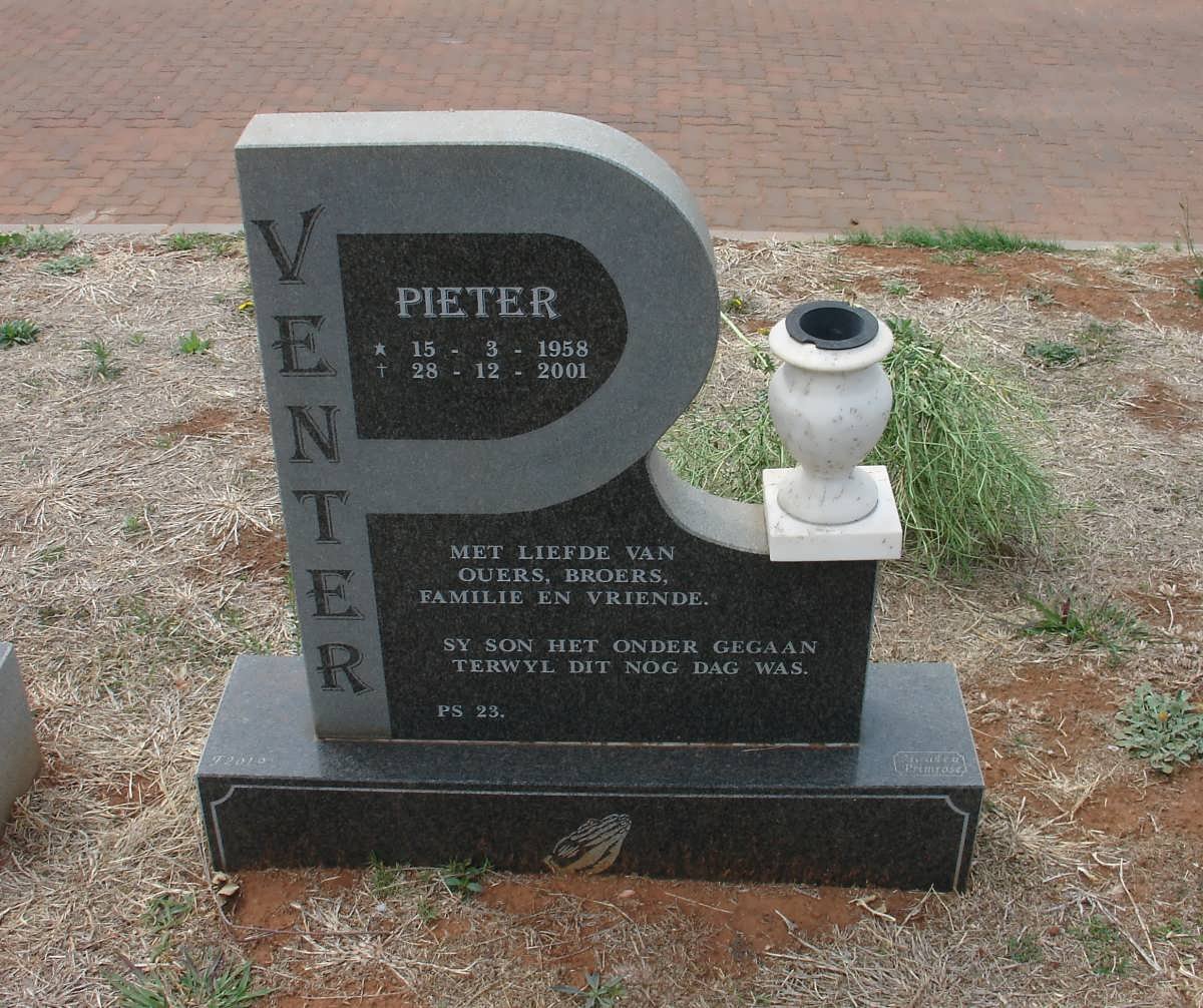 VENTER Pieter 1958-2001