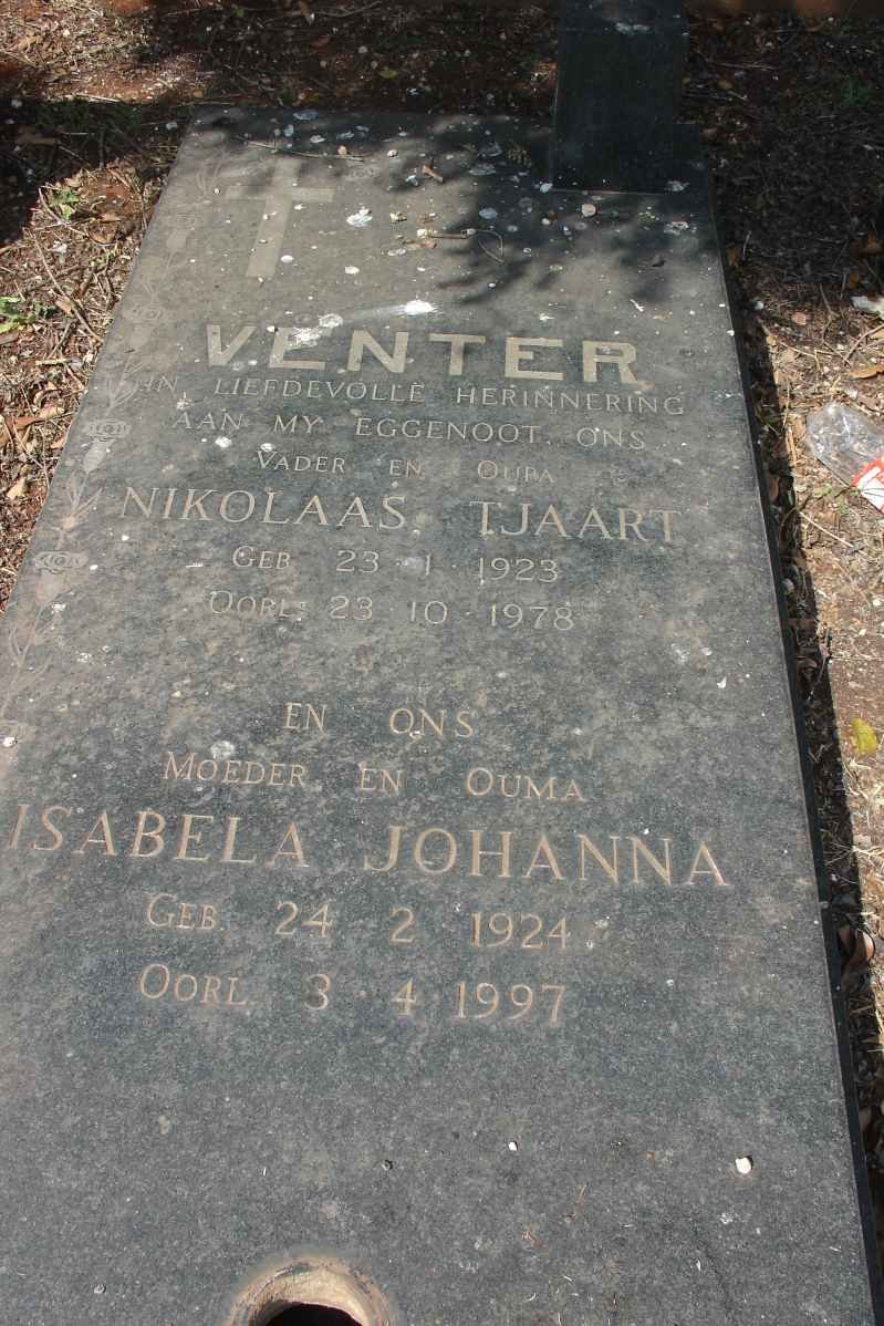 VENTER Nikolaas Tjaart 1923-1978 &amp; Isabela Johanna 1924-1997