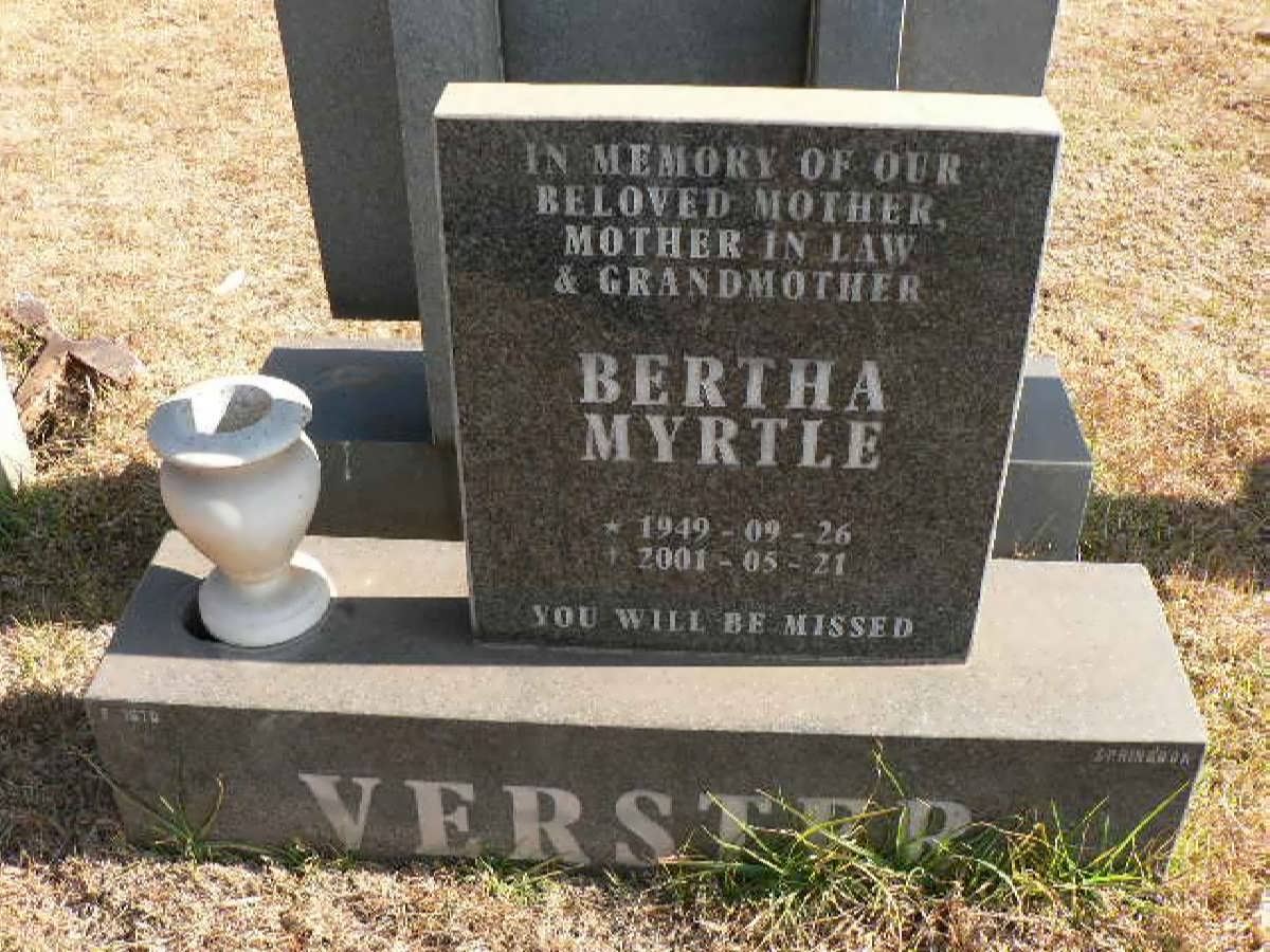 VERSTER Bertha Myrtle 1949-2001