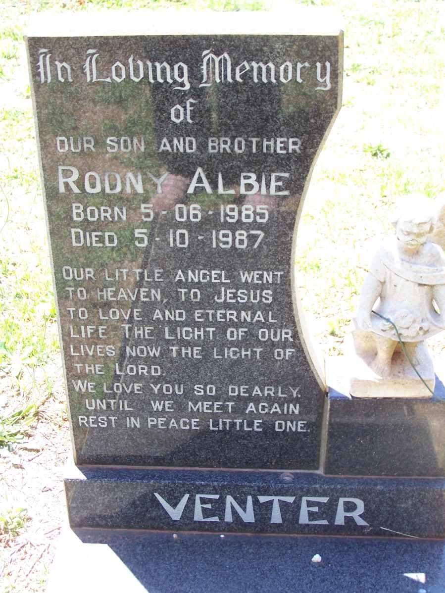 VENTER Rodny Albie 1985-1987