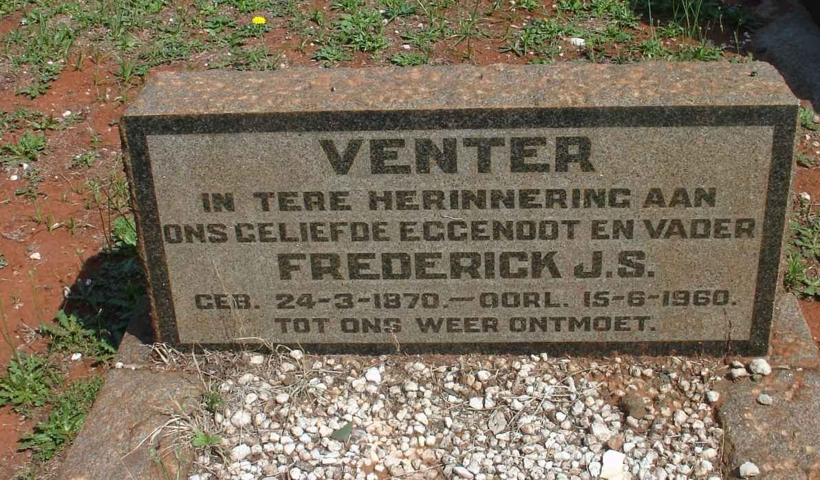 VENTER Frederick J.S. 1870-1960