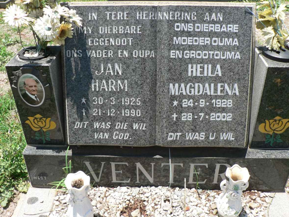 VENTER Jan Harm 1925-1990 &amp; Heila Magdalena 1928-2002