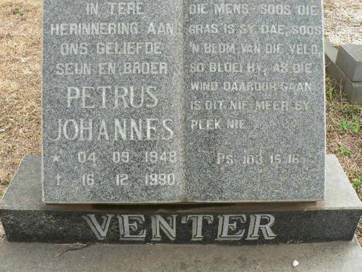 VENTER Petrus Johannes 1948-1990