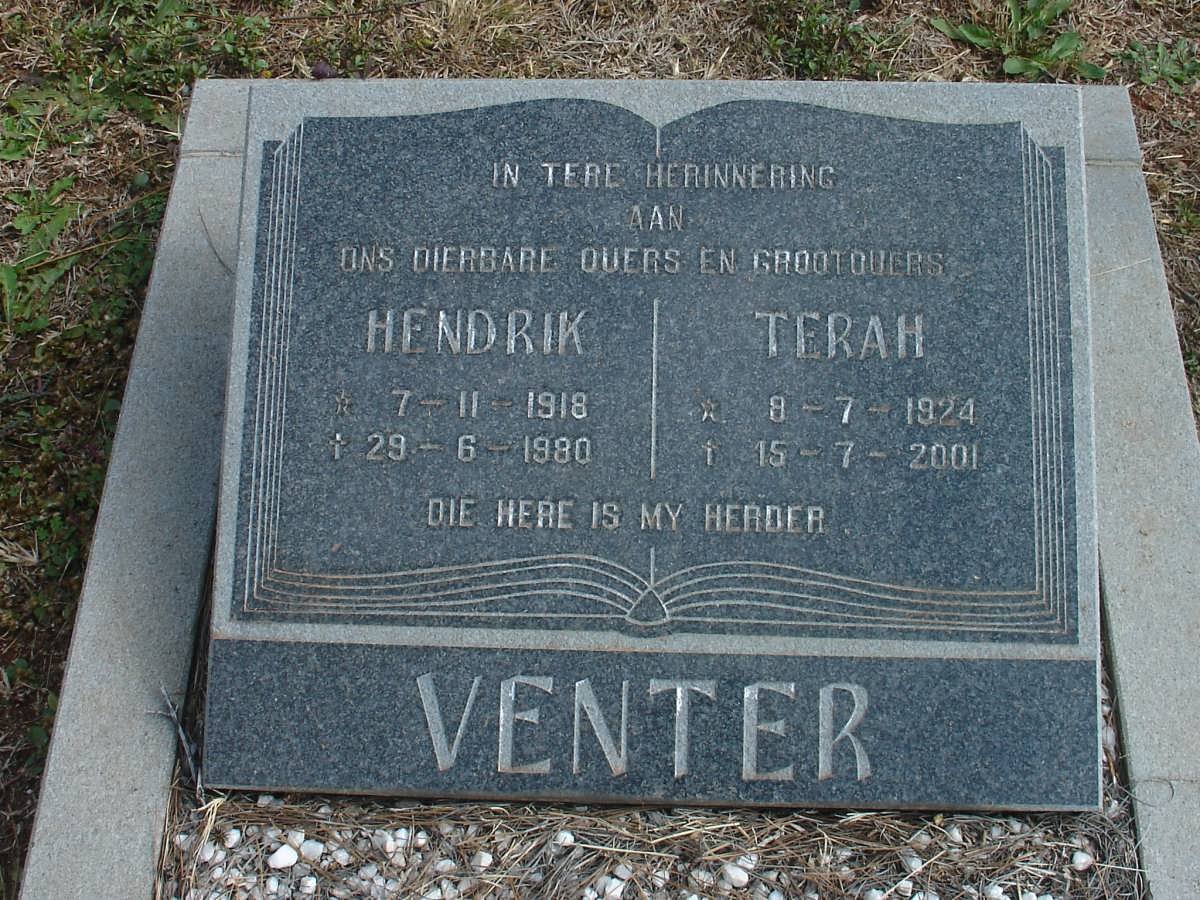VENTER Hendrik 1918-1980 &amp; Terah 1924-2001