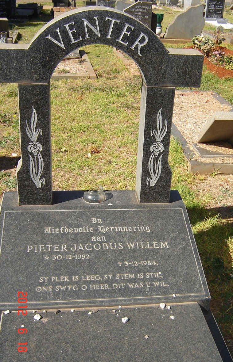 VENTER Pieter Jacobus Willem 1952-1984
