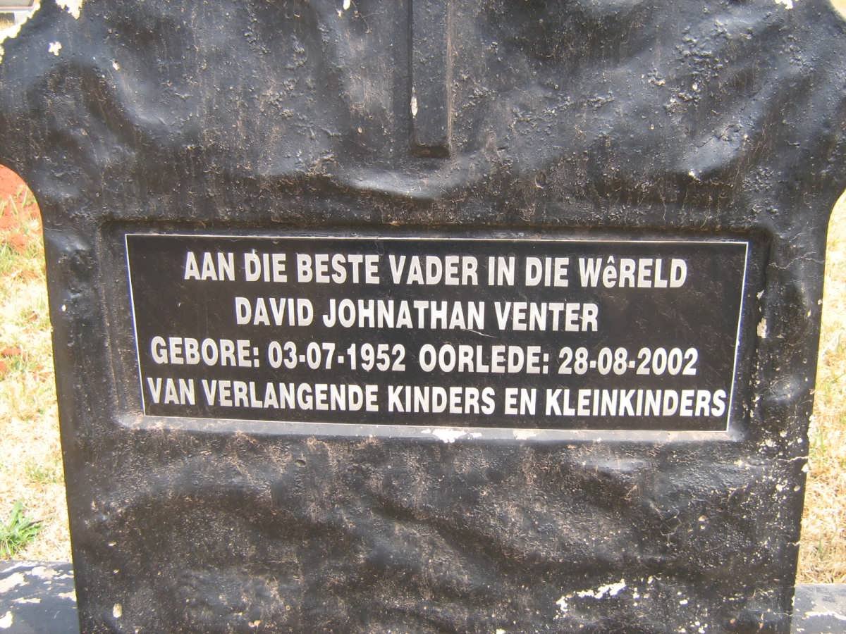 VENTER David Jonathan 1952-2002