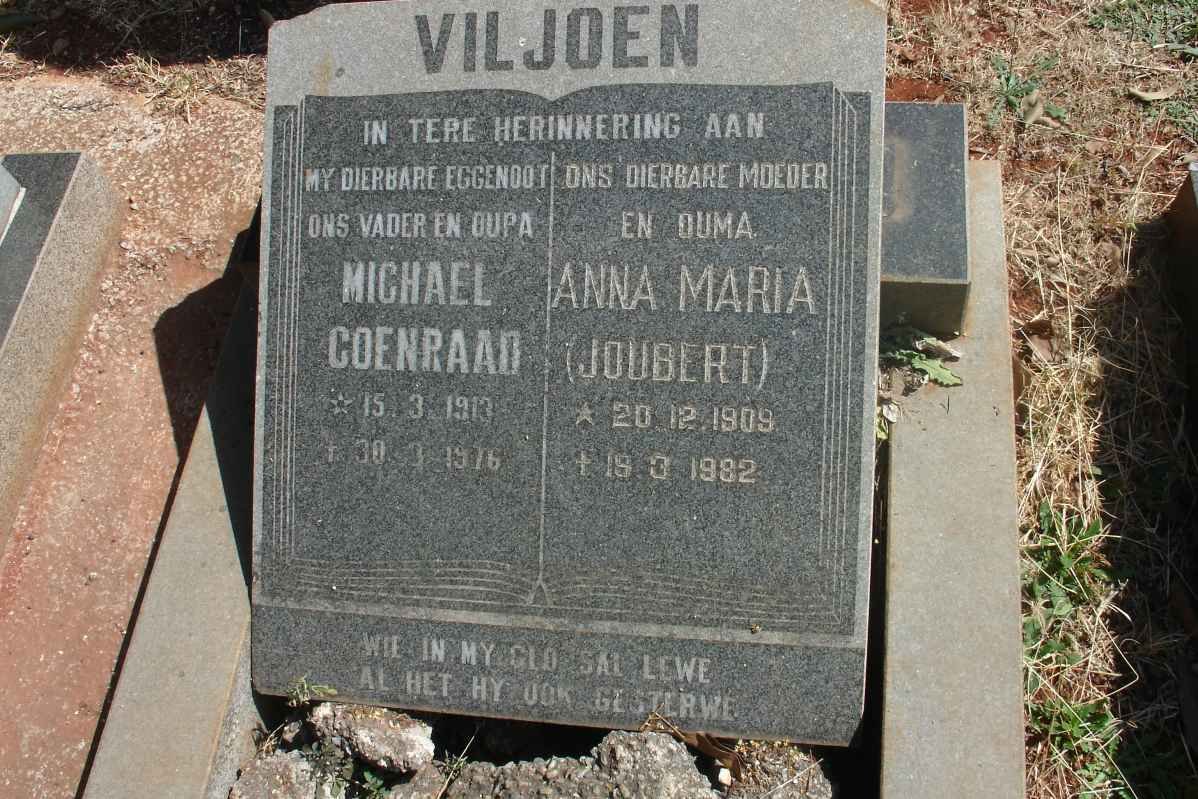 VILJOEN Michael Coenraad 1913-1976 &amp; Anna Maria JOUBERT 1909-1982