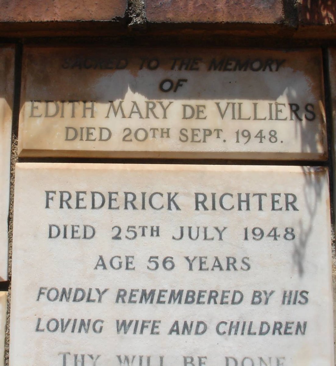 VILLIERS Edith Mary, de -1948 :: RICHTER Frederick -1948