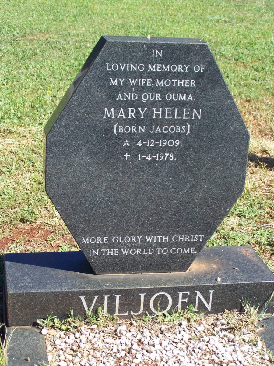 VILJOEN Mary Helen nee JACOBS 1909-1978