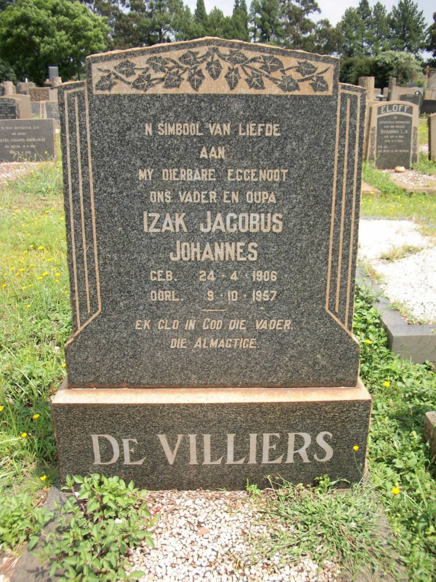 VILLIERS Izak Jacobus Johannes, de 1906-1957