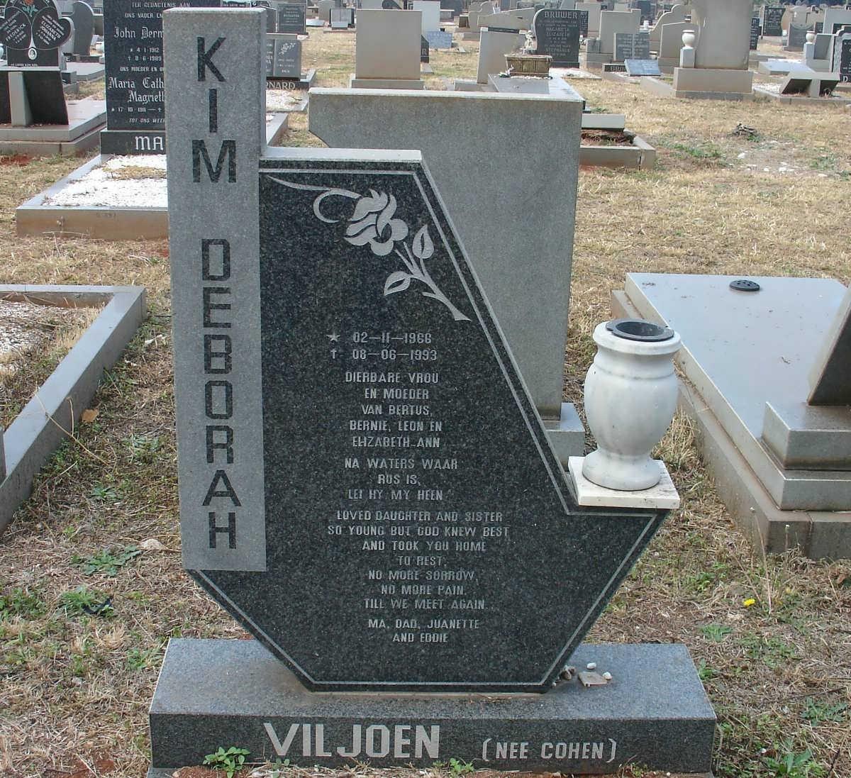 VILJOEN Kim Deborah nee COHEN 1966-1993
