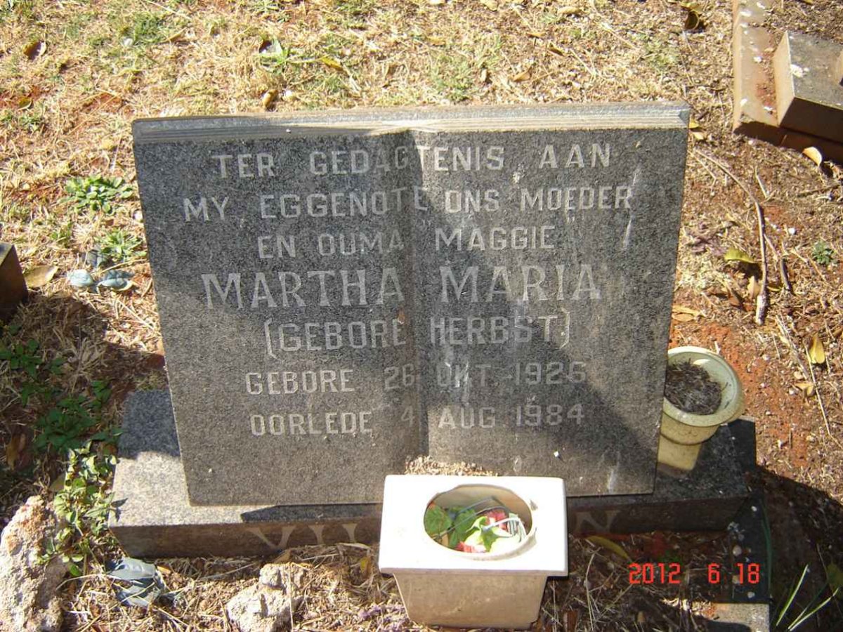 VILJOEN Martha Maria nee HERBST 1926-1984
