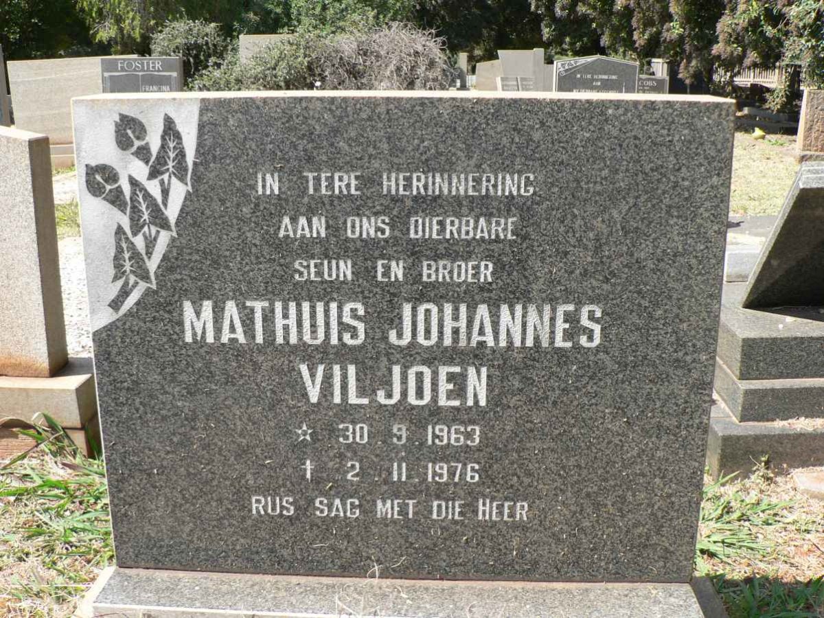 VILJOEN Mathuis Johannes 1963-1976
