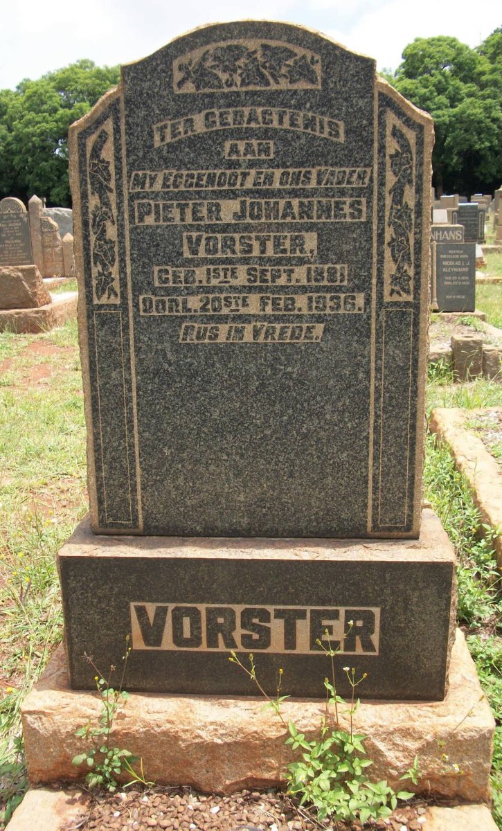 VORSTER Pieter Johannes 1881-1936