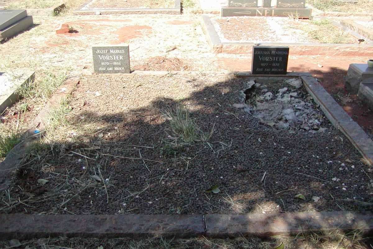 VORSTER Jozef Markus 1870-1956 &amp; Johanna Hendrina FOURIE 1877-1972