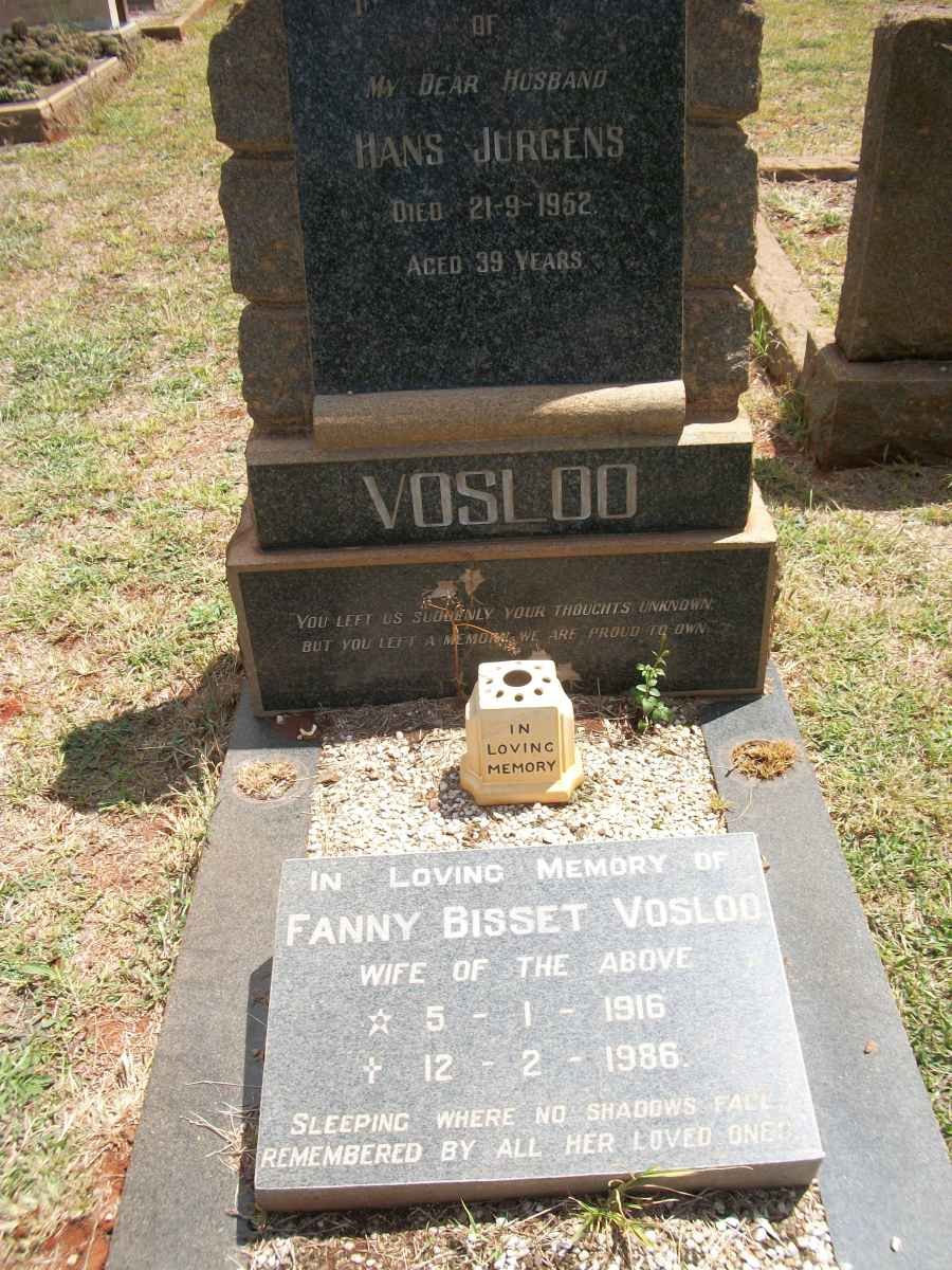 VOSLOO Hans Jurgens -1952 &amp; Fanny Bisset 1916-1986