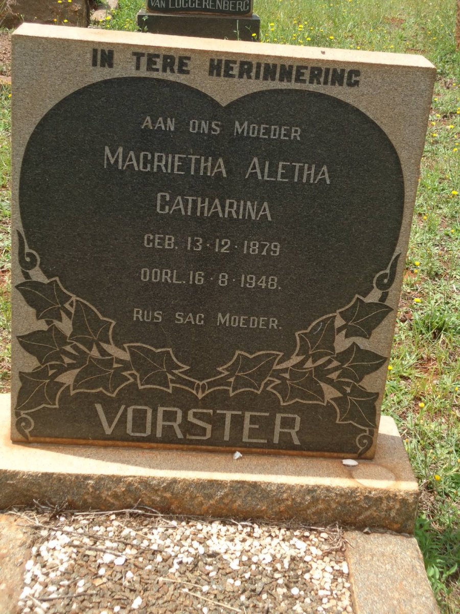 VORSTER Magrietha Aletha Catharina 1879-1948