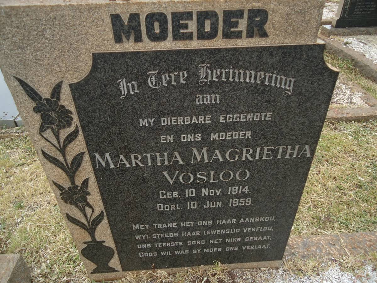 VOSLOO Martha Magrietha 1914-1959