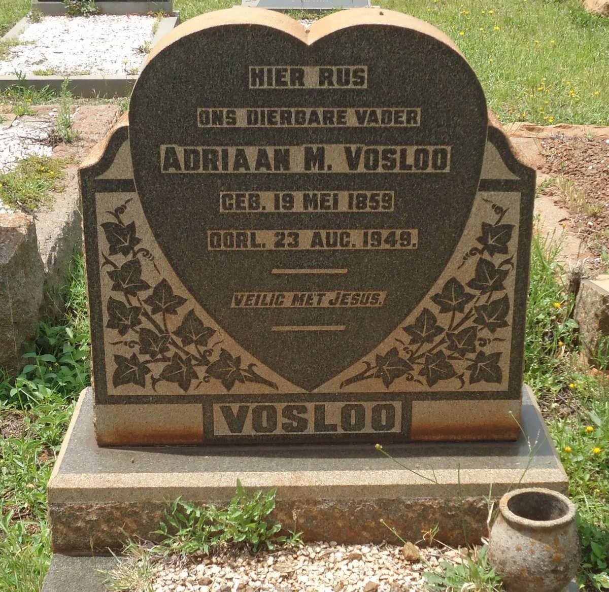 VOSLOO Adriaan M. 1859-1949