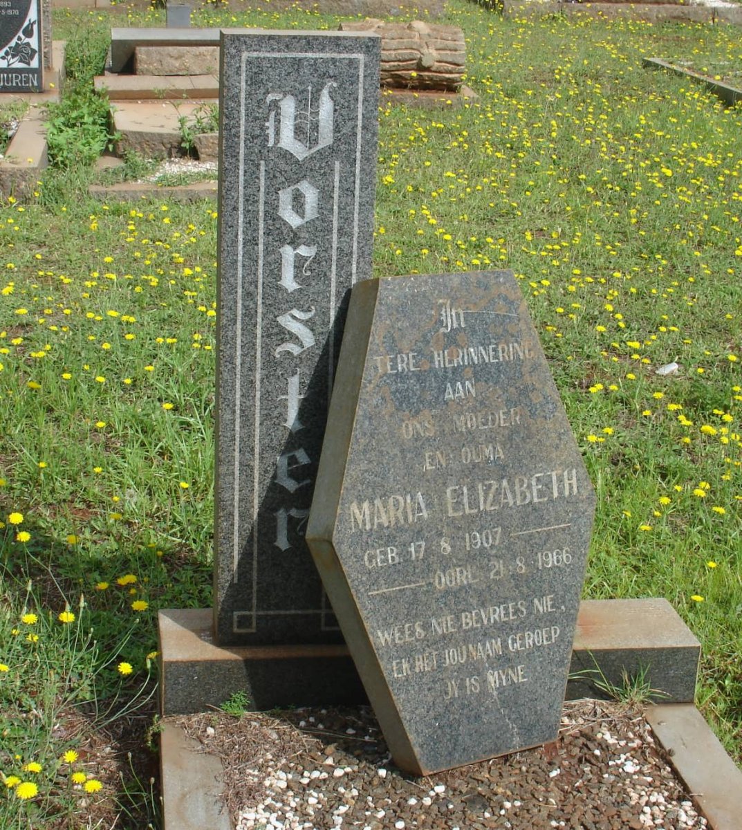 VORSTER Maria Elizabeth 1907-1966