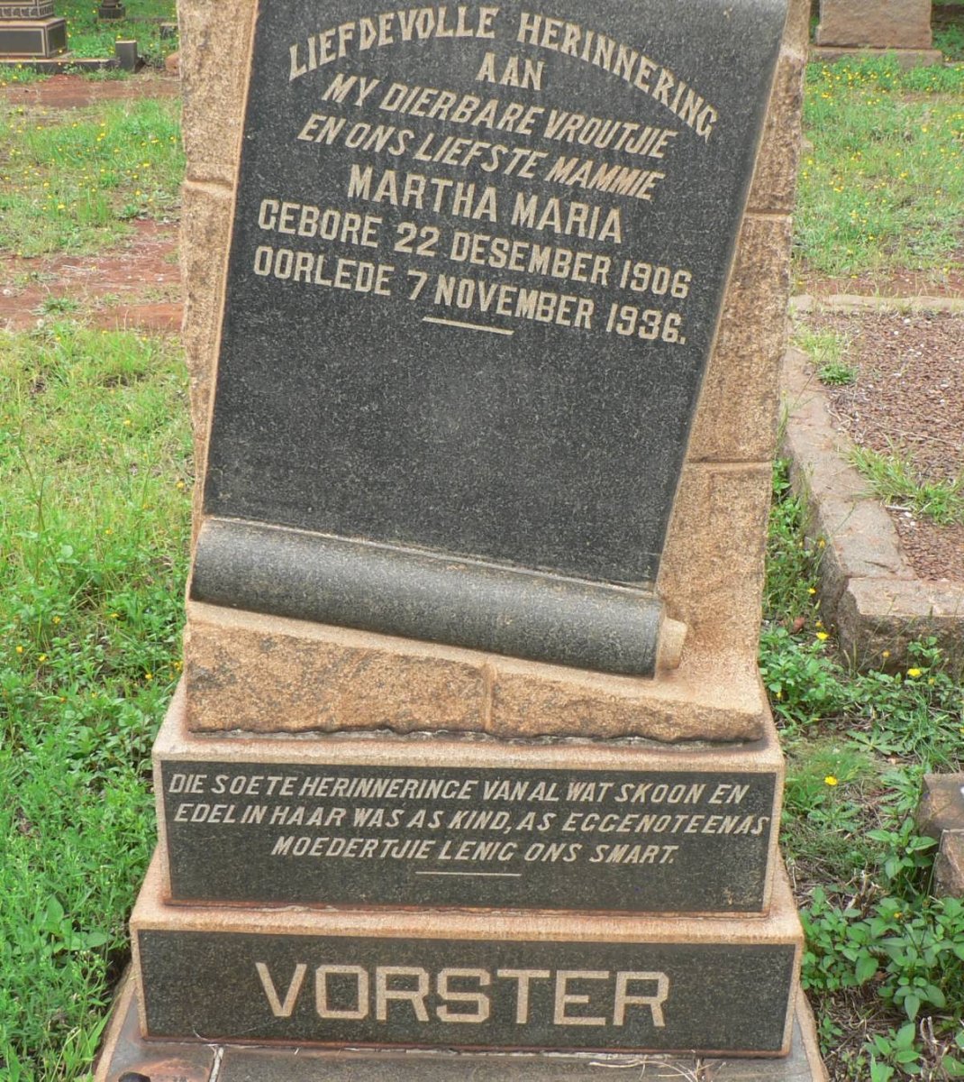 VORSTER Martha Maria 1906-1936