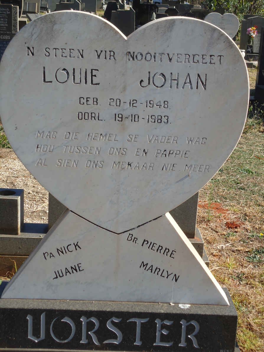 VORSTER Louie Johan 1948-1983
