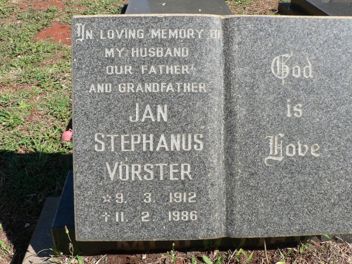 VORSTER Jan Stephanus 1912-1986