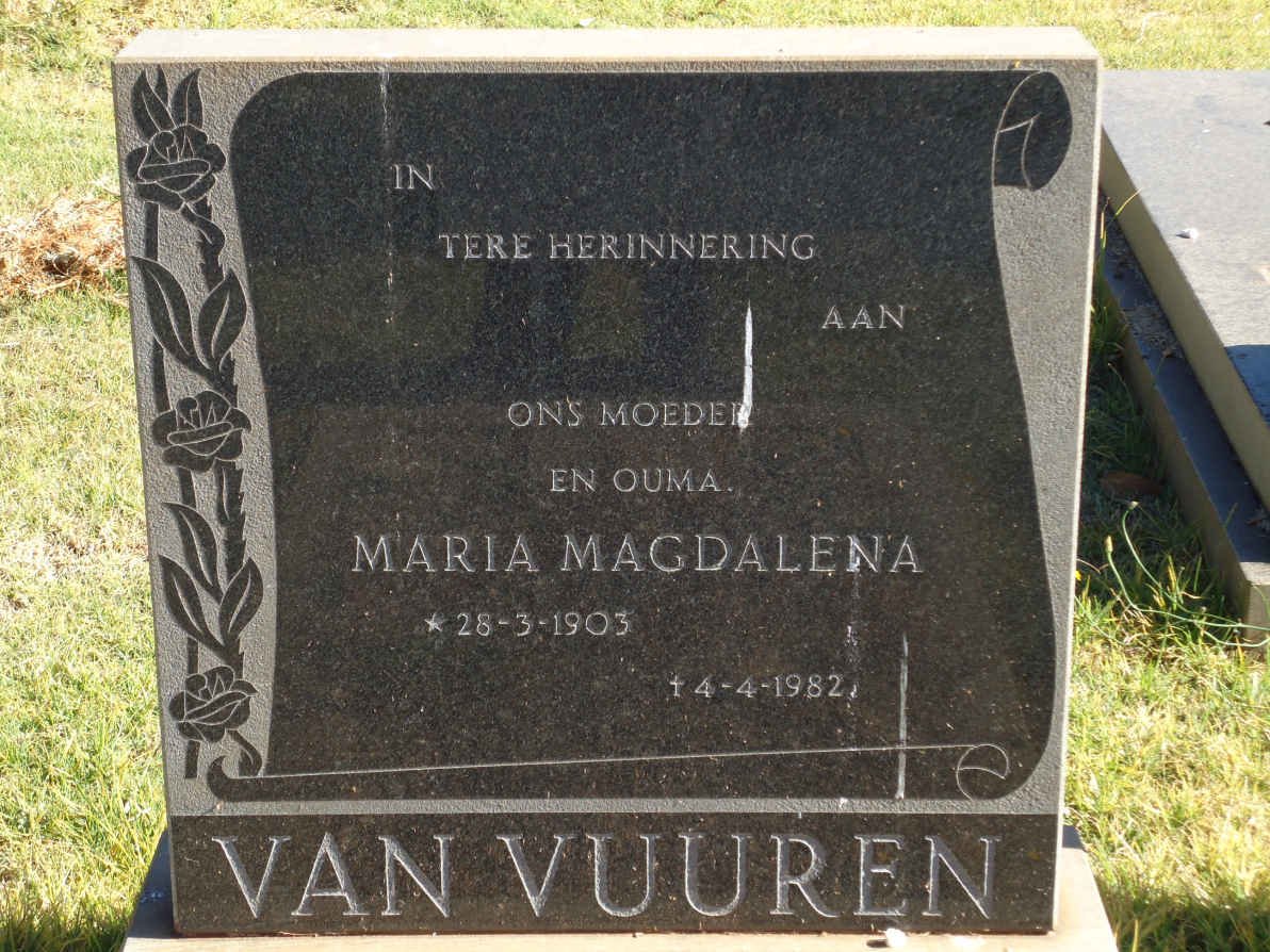 VUUREN Maria Magdalena, van 1903-1982
