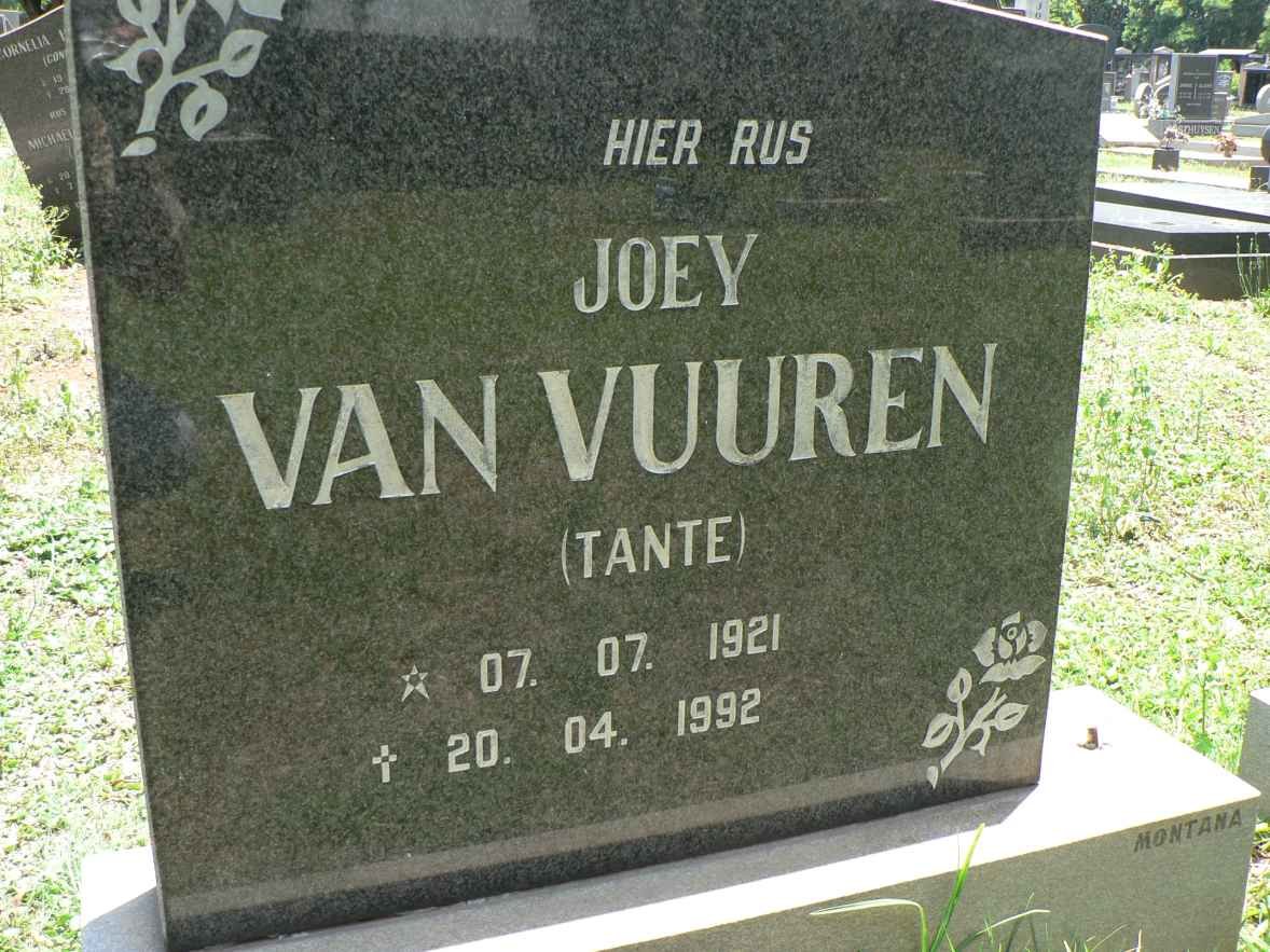 VUUREN Joey, van 1921-1992