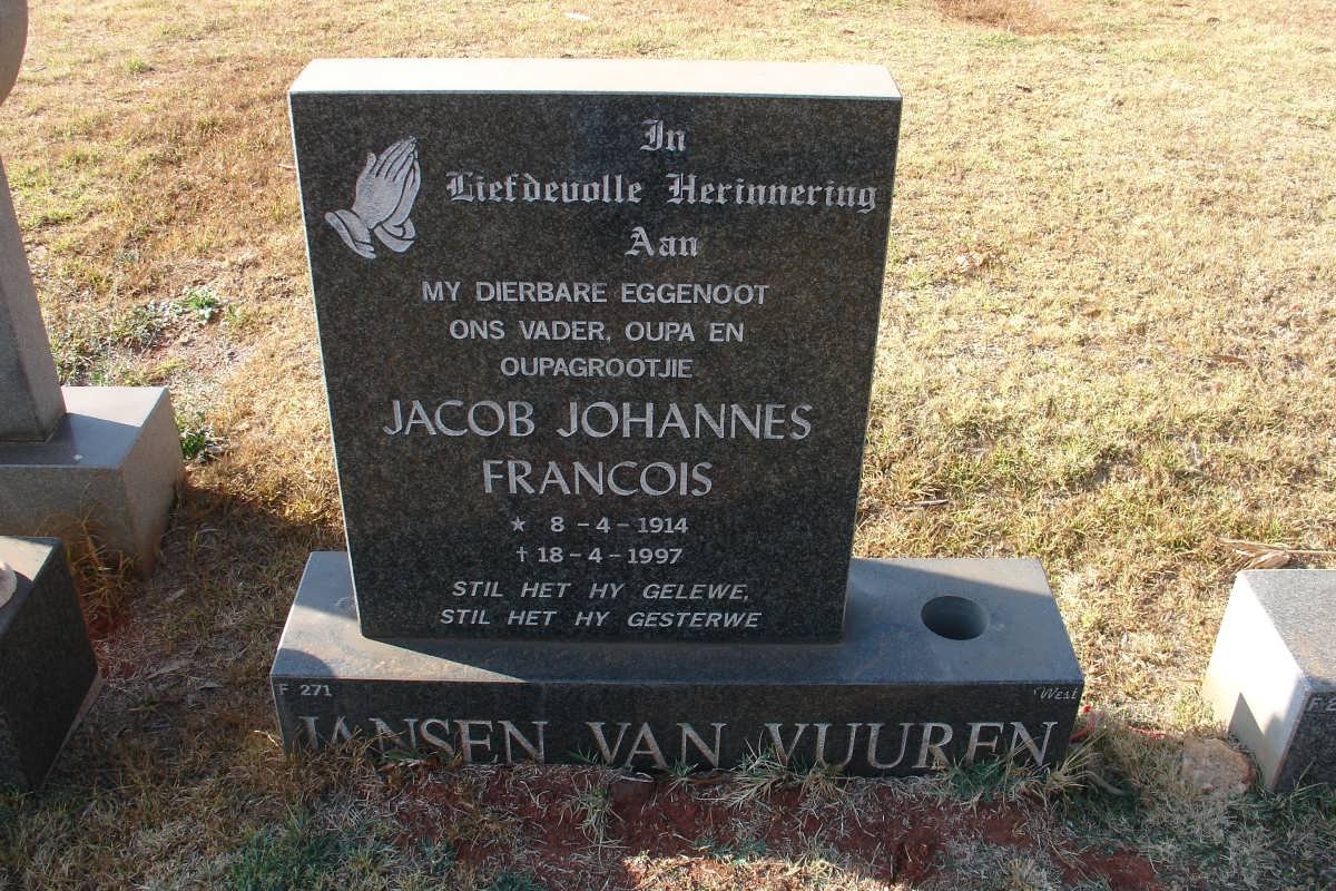 VUUREN Jacobus Johannes Francois, Jansen van 1914-1997